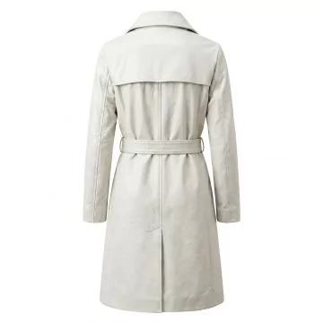 Atomic Blonde White Leather Coat back view