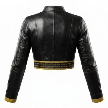 Veste courte Birds of Prey Canary en cuir de mouton, vue de dos