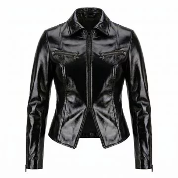 Veste en Cuir Noir Catwoman Halle Berry