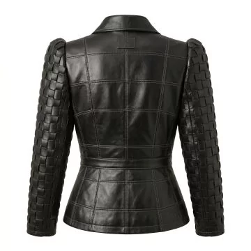 Cruella Black Leather Jacket back view