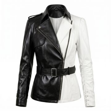Cruella Black and White Leather Jacket