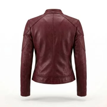 Elektra Red Leather Jacket back view