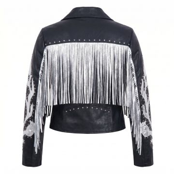 Harley Quinn Birds of Prey Leather Jacket back view