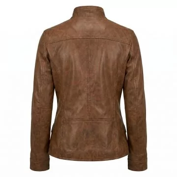 Hunger Games Katniss Brown Leather Jacket back view