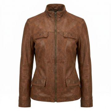 Hunger Games Katniss Brown Leather Jacket