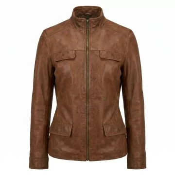 Hunger Games Katniss Brown Leather Jacket Women
