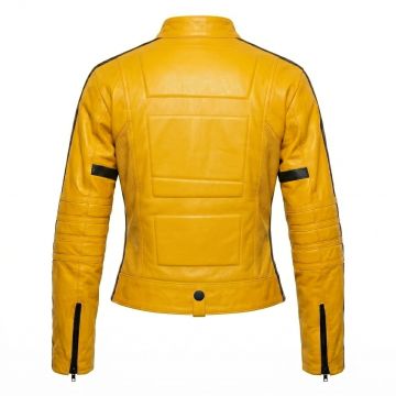Kill Bill The Bride Yellow Leather Jacket back view