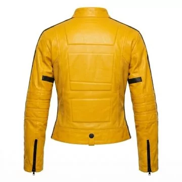 Kill Bill The Bride Yellow Leather Jacket back view