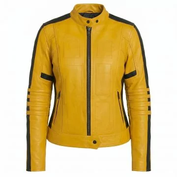 Kill Bill The Bride Yellow and Black Leather Jacket