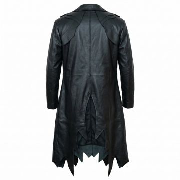 Maleficent Black Leather Coat back view