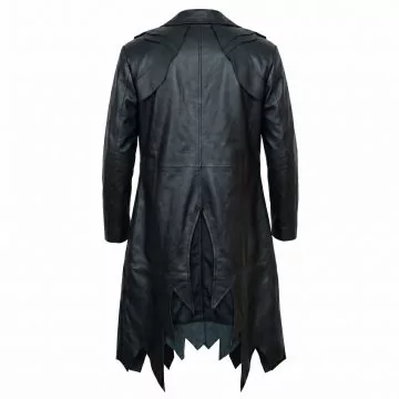 Maleficent Black Leather Coat back view