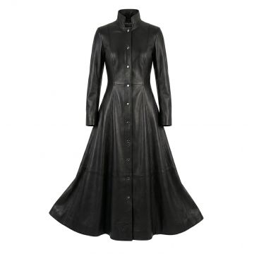 Matrix Trinity Black Leather Coat