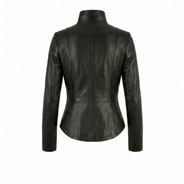 Matrix Trinity Black Leather Jacket back view