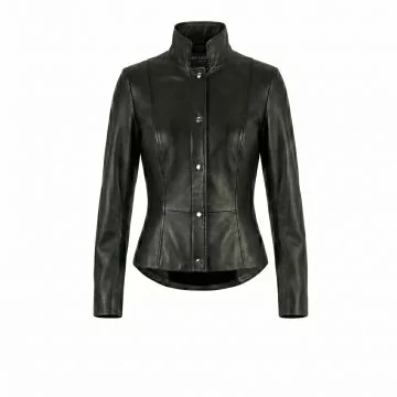 Matrix Trinity Black Leather Jacket front view