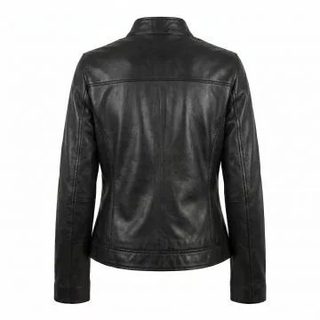 Resident Evil Alice Black Leather Jacket back view