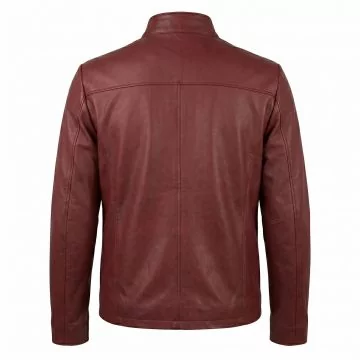 Resident Evil Alice Red Leather Jacket back view