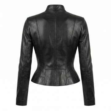 Salt Angelina Jolie Black Leather Jacket back view