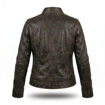 Tomb Raider Lara Croft Brown Leather Jacket back view