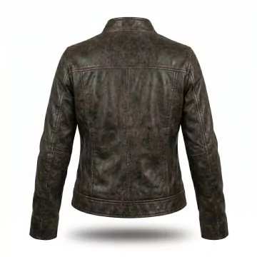 Tomb Raider Lara Croft Brown Leather Jacket back view