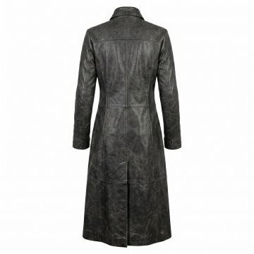 Underworld Selene Black Leather Coat back view