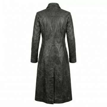 Underworld Selene Black Leather Coat back view