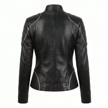 X-Men Storm Black Leather Jacket back view