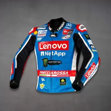 ducati blue motogp leather jacket men