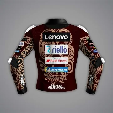 Francesco Bagnaia Ducati Italian GP 2025 racing jacket, back view