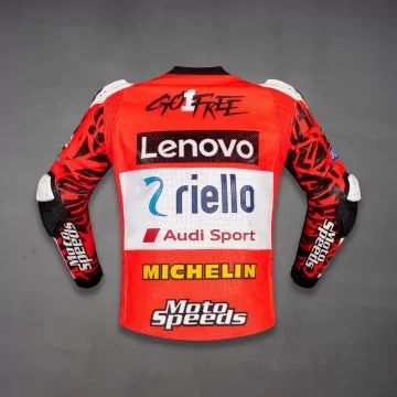 Francesco Bagnaia British GP 2024 replica jacket, back view