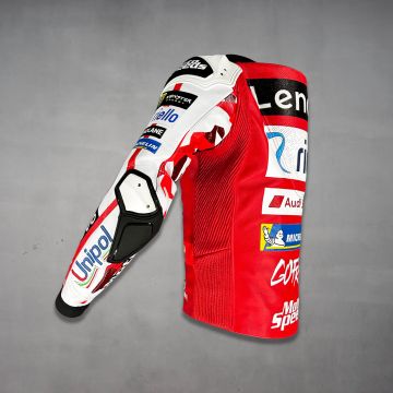 cowhide leather motorcycle race jacket
