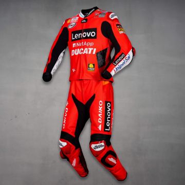 Francesco Bagnaia Leather Bike Suit Ducati MotoGP 2021 left view