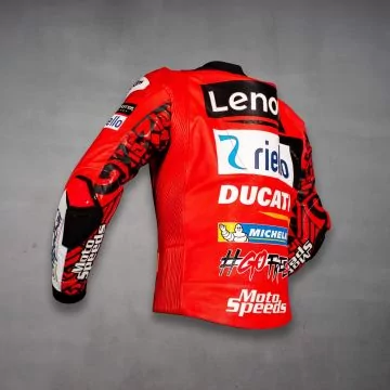 Veste Motard Ducati Francesco Bangaia MotoGP 2023 vue du côté gauche