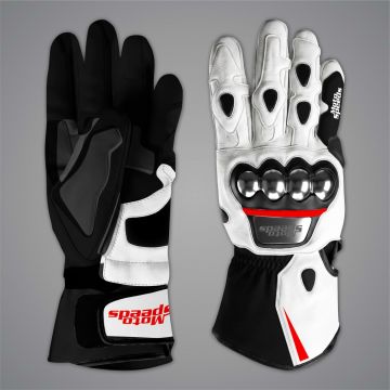 Motorcycle Leathers White Franco Morbidelli MotoGP 2025 Matching Gloves