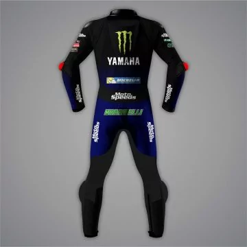 Franco Morbidelli Yamaha replica leathers, back view