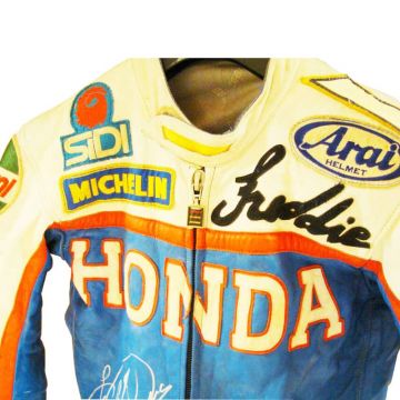 Кожаный комбинезон для байкеров Freddie Spencer Honda GP 1983