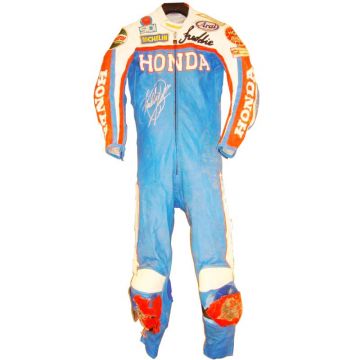 Кожаный комбинезон для байкеров Freddie Spencer Honda GP 1983
