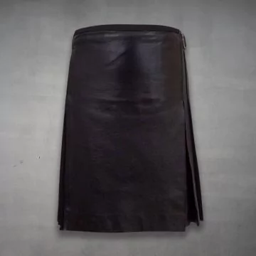 schwarzer Lederkilt für Herren