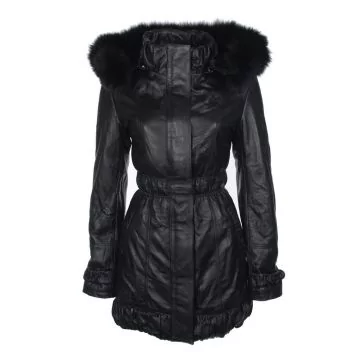 fur hooded coat