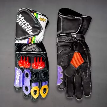 cowhide leather motogp gloves