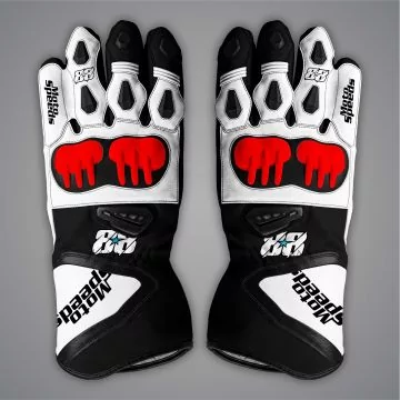 Gants de course Miguel Oliveira Yamaha, vue du dessus
