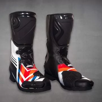 Bottes de course style Jonathan Rea 2025, vue de côté