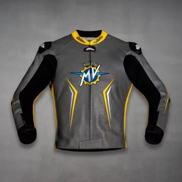 graue Motorradjacke