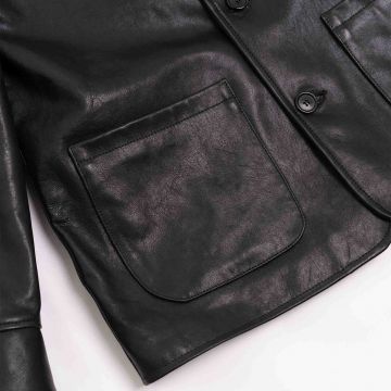 Patrimoine Noir Manteau de Moto en Cuir poche