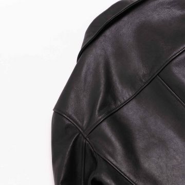 Patrimoine Noir Manteau de Moto en Cuir épaule