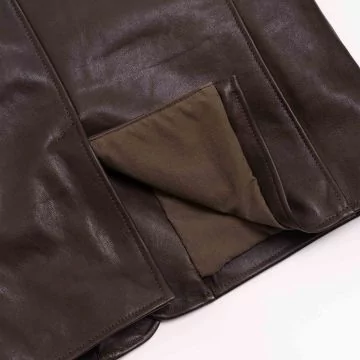 Patrimonio Marrone Cappotto di Pelle Per Auto interna