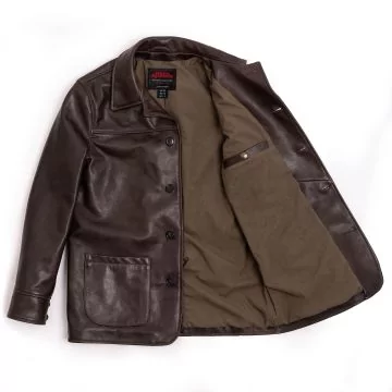 Cappotto di Pelle Marrone
