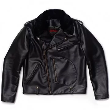 Heritage Black Leather Jacket With Fur Collar