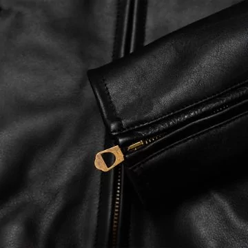 giacca moto donna in pelle nera heritage