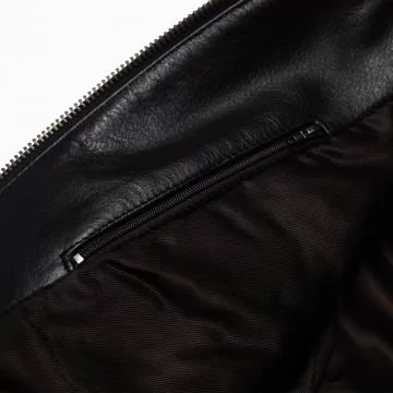 Patrimonio Giacca Biker Nera Donna tasca interna