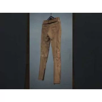 beige goatskin suede leather